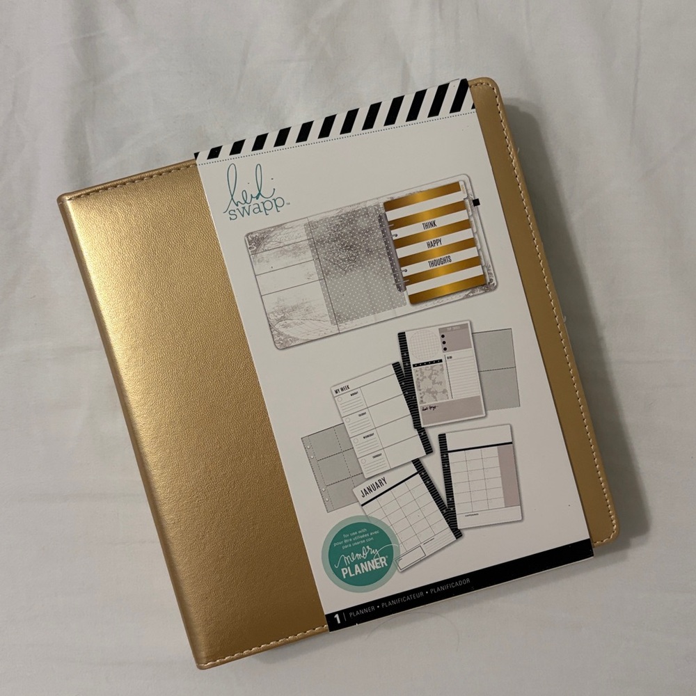 Heidi Swapp Metallic Gold Memory Keeping Planner Binder Kit Scrapbook